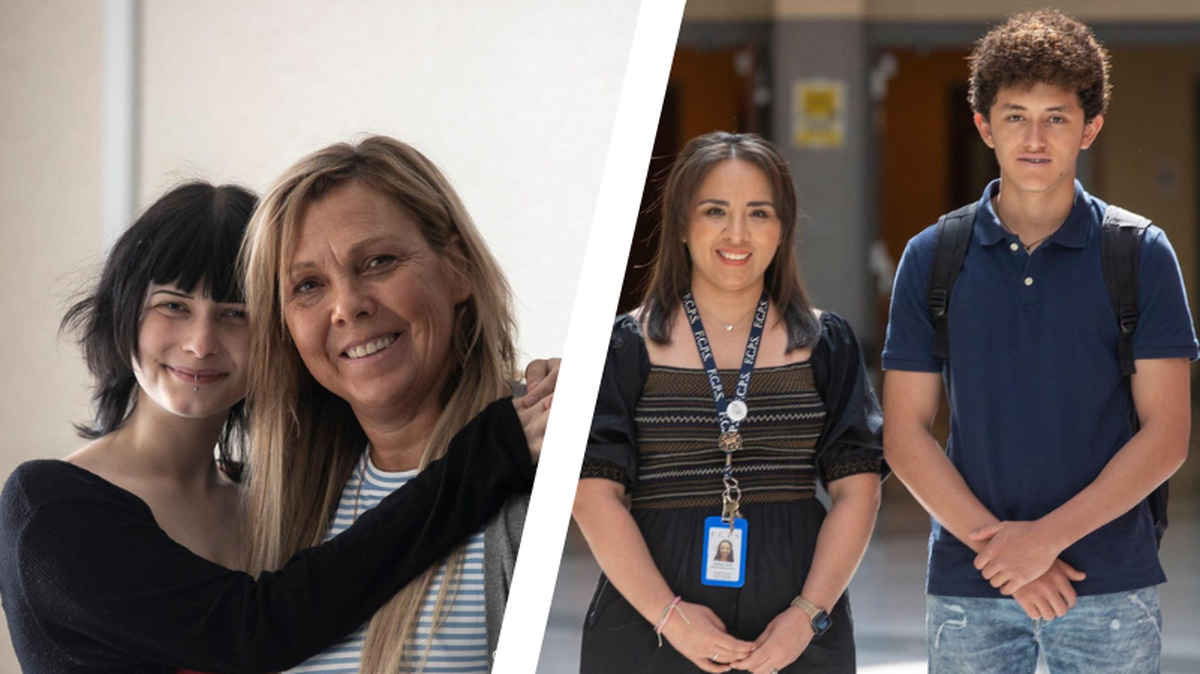 Jade Bruce, left, and Marcelo Cordero, right, are graduating seniors from Henry Clay and Paul Laurence Dunbar high schools, respectively. Each had to overcome struggles on their own, with the help of staffers Jennifer Grigsby and Karen Callahan, to reach graduation in May 2023. 