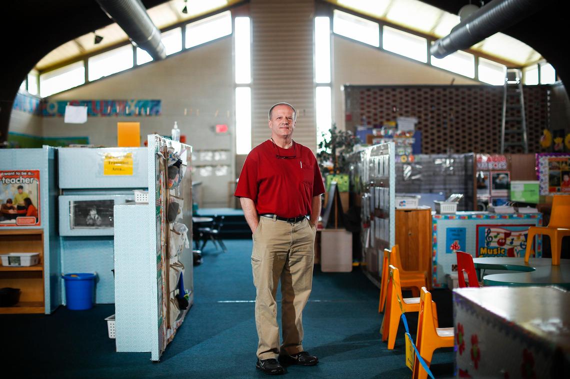 Daniel Lowe, of Lexington, Ky., owner of Big Blue Bird Early Learning Childhood Center in Lexington, Tuesday, April 28, 2020. Big Blue Bird Early Learning Childhood Center has been closed since March 20 and Lowe’s insurance does not cover loses from shutdowns due to COVID-19.