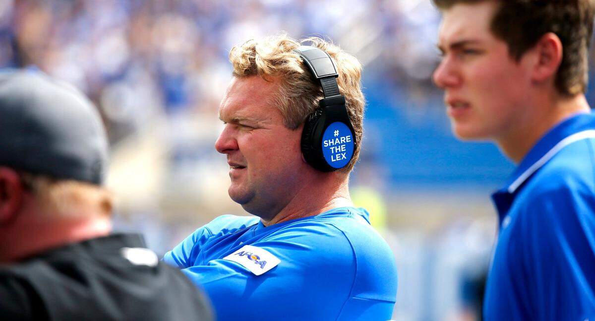 Offensive line coach Eric Wolford returned to Kentucky this winter after two seasons at Alabama. He previously coached at Kentucky in the 2021 season.