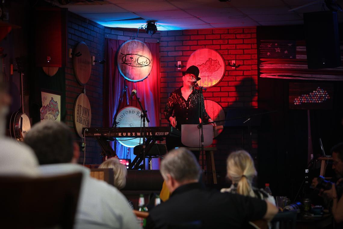 Liza Binford performed during open mic Sunday night at Twisted Cork, located at 3344 Partner Pl. in Lexington.