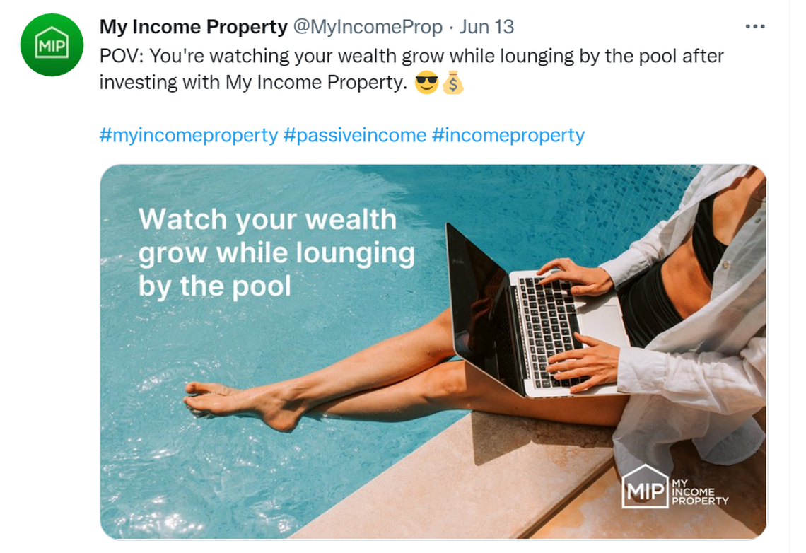 A promotion for My Income Property LLC of Las Vegas, which buys Lexington homes and leases them to families.