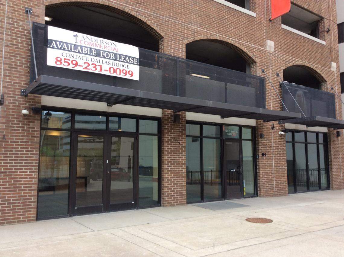 The Panera in Lexington’s Park Plaza closed during the coronavirus pandemic. The restaurant specialized in catering to downtown office employees, many of whom are still working from home.