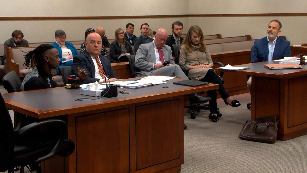 STILL FROM VIDEO: Former Kentucky Gov. Matt Bevin questioned his adopted son in court about a trip to Ethiopia to try to find his family.