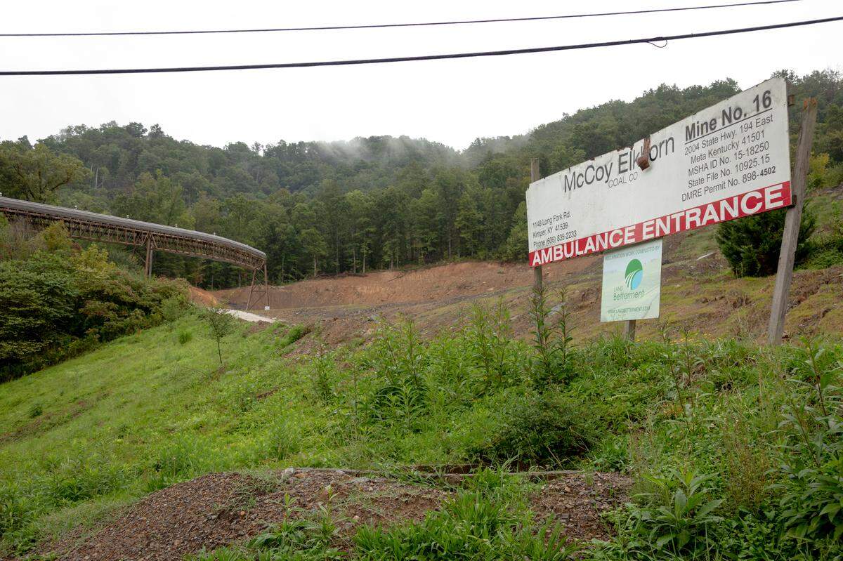 Part of the infrastructure at the McCoy Elkhorn mine outside of Kimper, Ky., Thursday, Sept. 17, 2020. Many of the companies that purchased coal mines from bankrupt Kentucky producers still have repeated environmental violations and fines, some as recently as December 2020, that stop them from moving forward with any use of the land. 