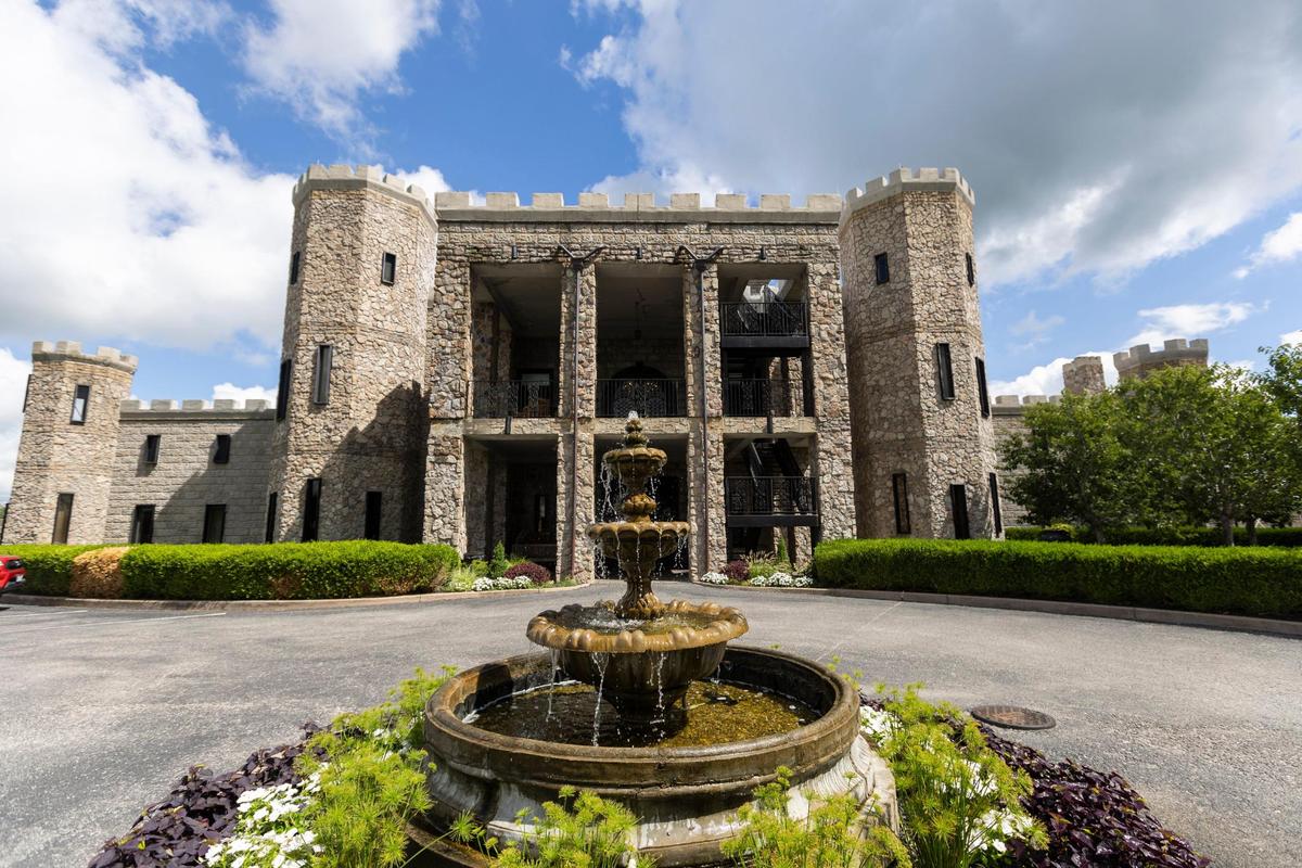 The structure that houses The Kentucky Castle has been a Central Kentucky icon since construction began in 1969. It became a tourist inn and luxury bed-and-breakfast in the heart of Bluegrass horse country in 2008.