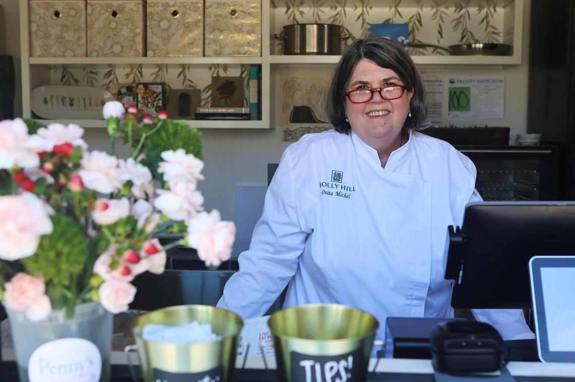 Chef Ouita Michel at Penny’s at Pomegranate, Friday, May 10,2025. (Photo by James Crisp)