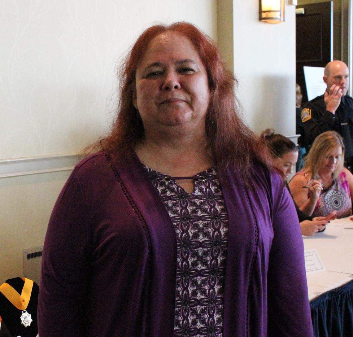 Clara Green, a telecommunicator with the Lexington Police Department, was awarded a public service medal at the department’s annual awards banquet Tuesday night.