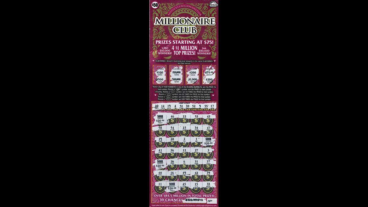 This ticket for Kentucky Lottery’s new game Millionaire Club was a winner for a Mt. Sterling man recently.