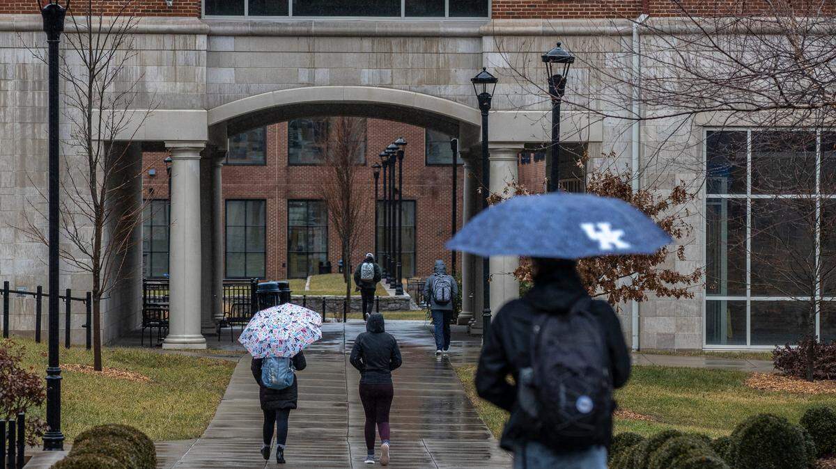 People walk on the University of Kentucky campus in Lexington in this file photo. Research at the university has led to several important discoveries.