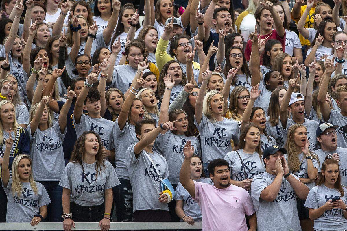The “KC Crazies,” Knox Central’s student section, cheers.