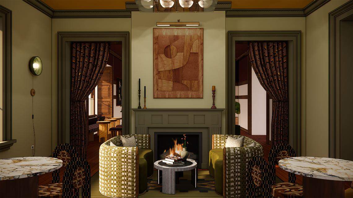 The new Camel Club in Bell Court features cozy semi-private spaces for members to enjoy as work or social places.