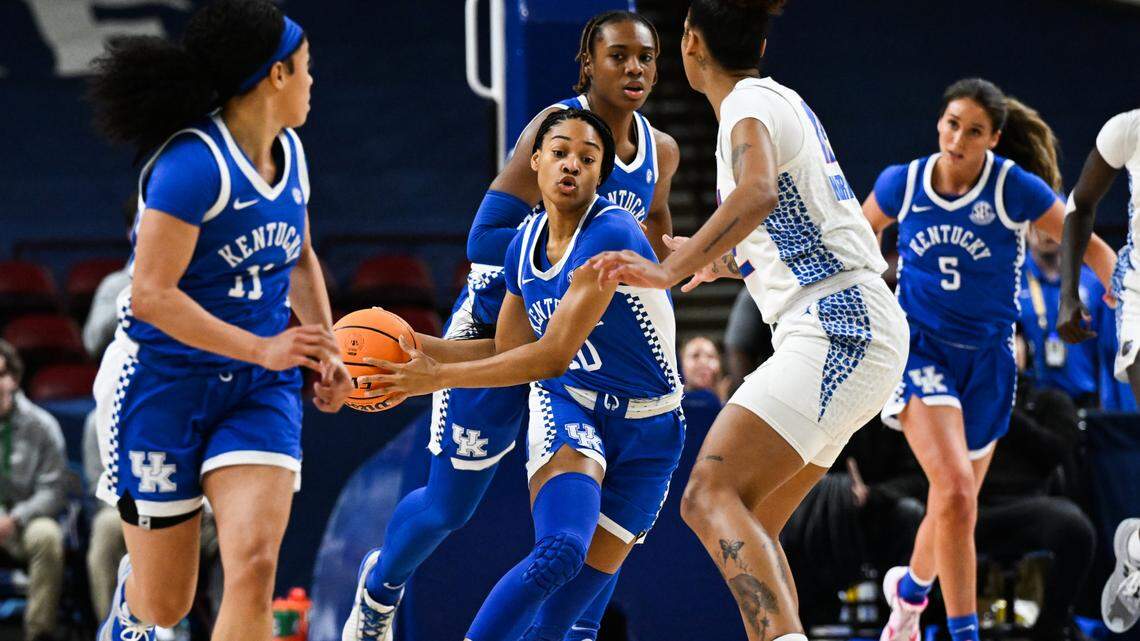 Freshman Amiya Jenkins (20) contributed five points, five rebounds and three assists in 21 minutes of action off the bench on Wednesday. The Wildcats won their fifth consecutive SEC Tournament game dating back to last year when they won the event.