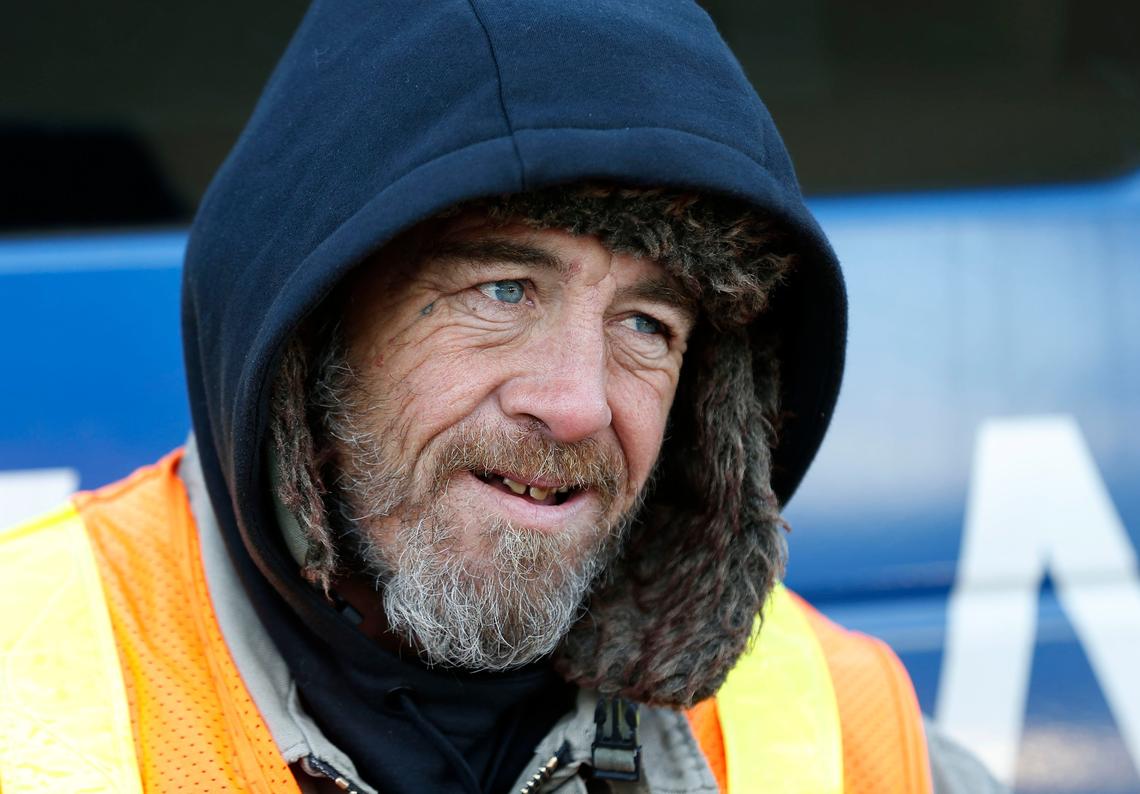 Robert “Shorty” Eads picked up trash Tuesday morning on North Broadway in Lexington. Eads, who works out of the city’s Panhandling van, found a Georgetown College championship football ring on a Lexington sidewalk in August. The homeless man and sometimes panhandler spent the next three months trying to return the ring to the owner. That finally happened in November with help from the Panhandling van supervisor Jarrod Jones, a former Lexington police officer, who was able to track down the father of the ring’s owner.