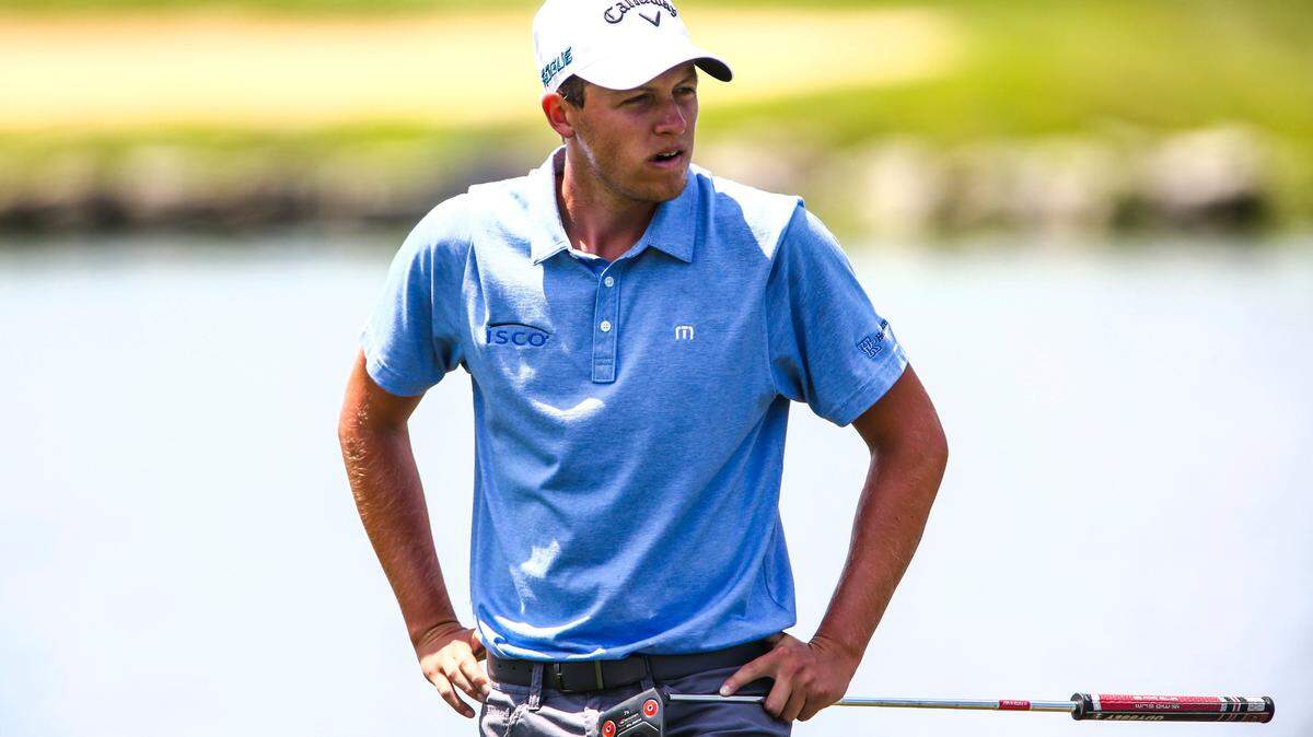 Cooper Musselman reacted to a putt attempt during the PGA Tour Barbasol Championship on Thursday. Musselman, a former University of Kentucky standout playing in his first PGA Tour event, shot a 2-under par 70.