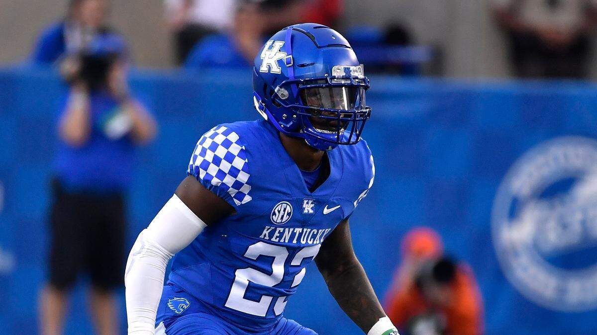 Kentucky strong safety Tyrell Ajian (23) had eight tackles and two pass breakups vs. Florida.