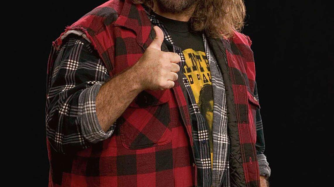 Mick Foley uses his past as a WWE wrestler as fodder for his comedy act. 