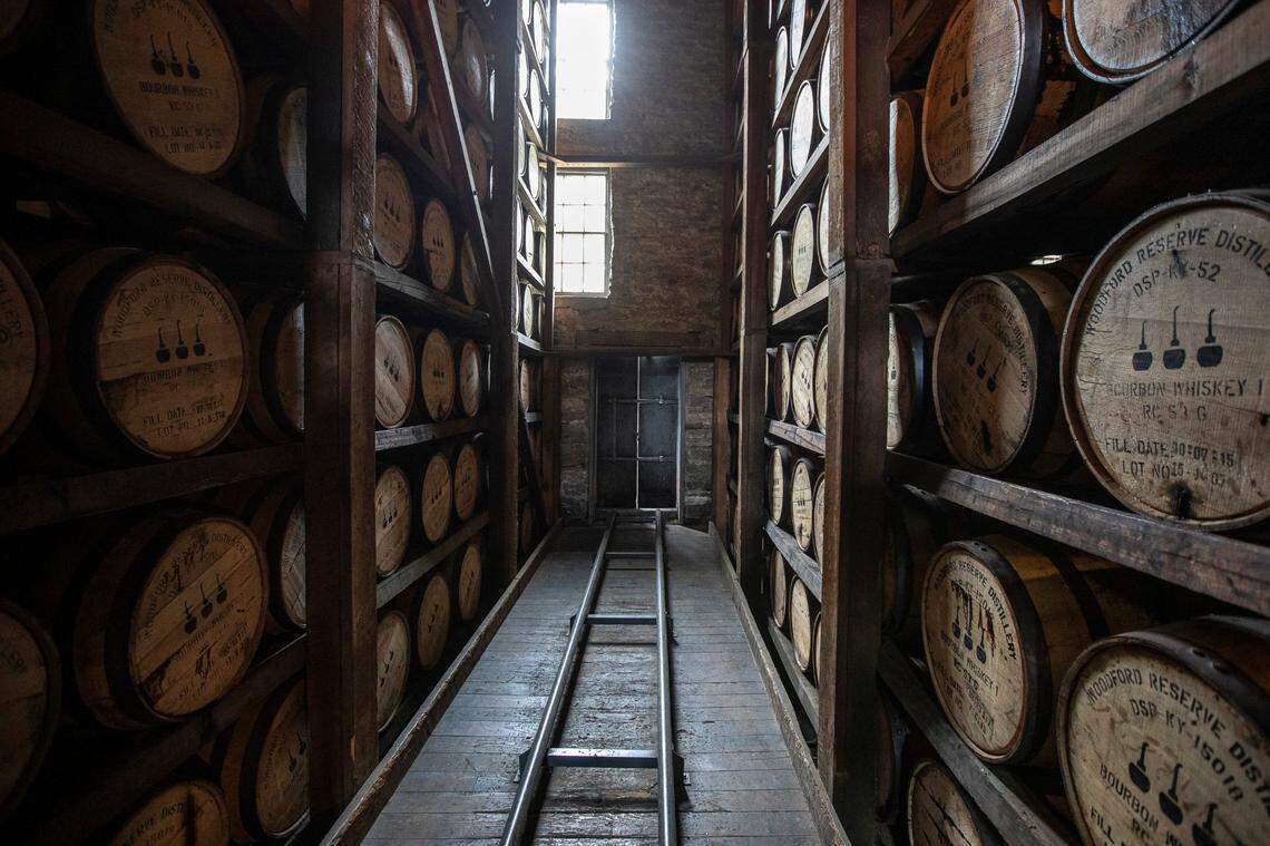 Bourbon barrels are photographed at Woodford Reserve Wednesday, June 5, 2019. Here’s what to know about the state’s vintage spirits law.