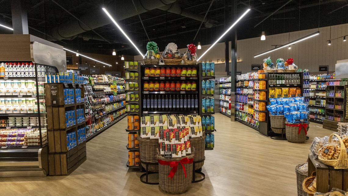 The new Fresh Market in Hamburg is part of a new store design and concept for the specialty grocery store. It includes better lighting, specialty items, new product displays and a more meandering shopping experience. Photographed Tuesday, Dec. 9, 2025 in Lexington, Ky. 