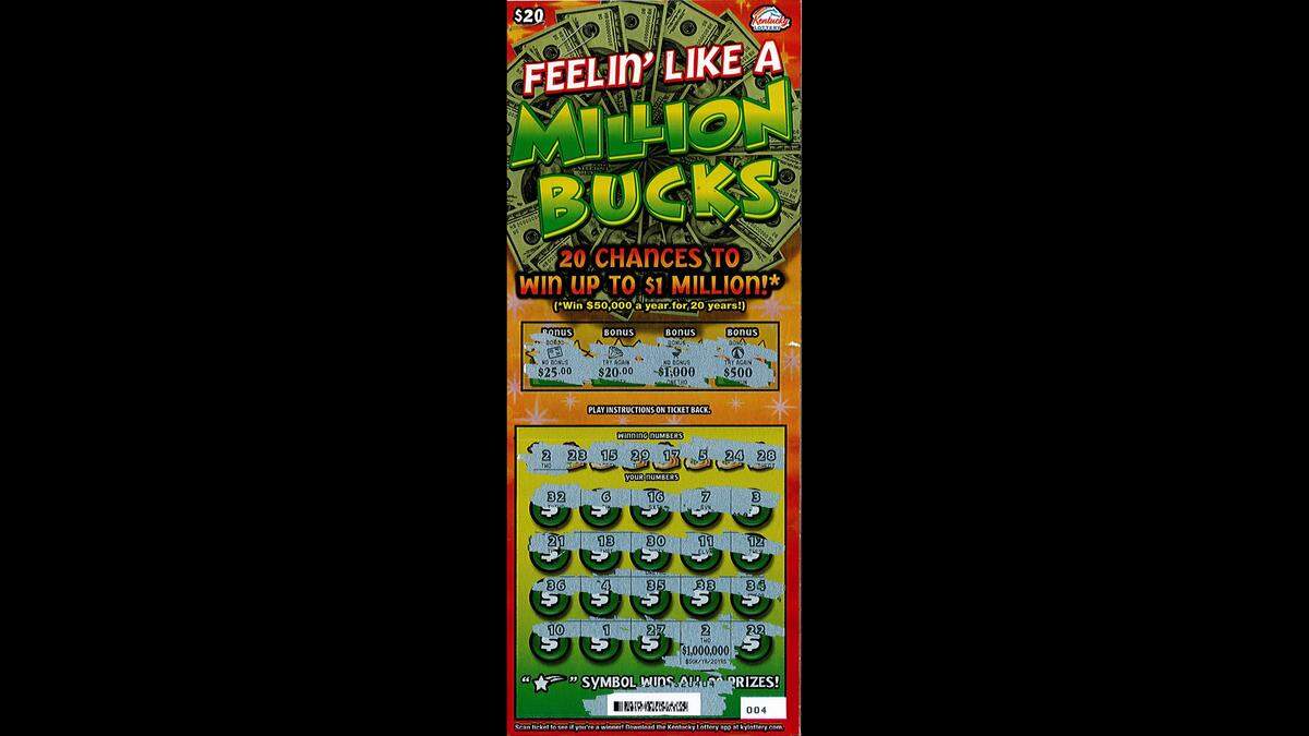 Michael Perry’s winning Wild Cash 100X scratch-off ticket.
