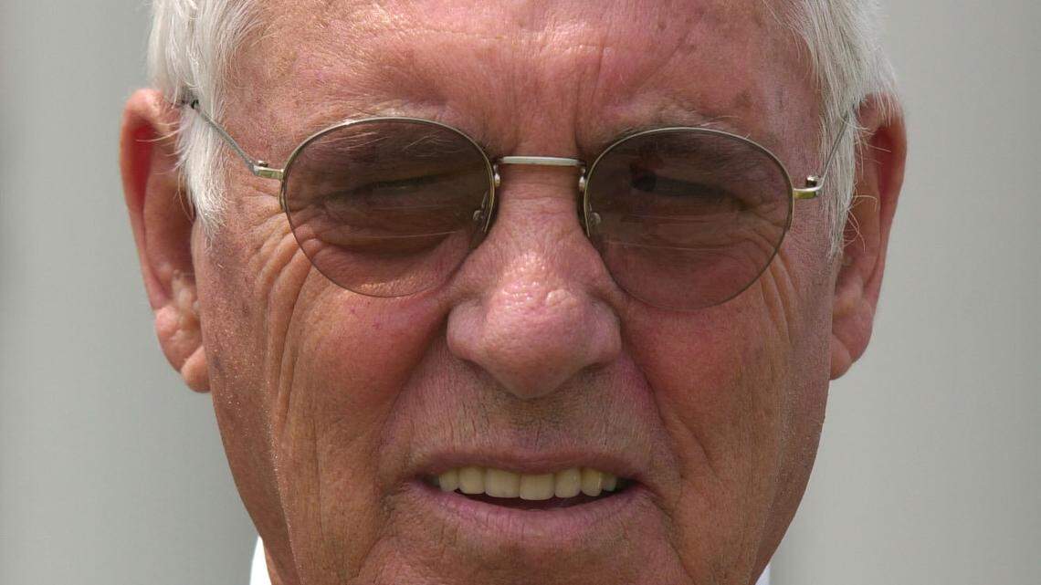 Elmer Whitaker, founder and president of Whitaker Bank, at the opening of the new Whitaker Bank near Hamburg Place on June 14, 2001,  in Lexington, Ky.