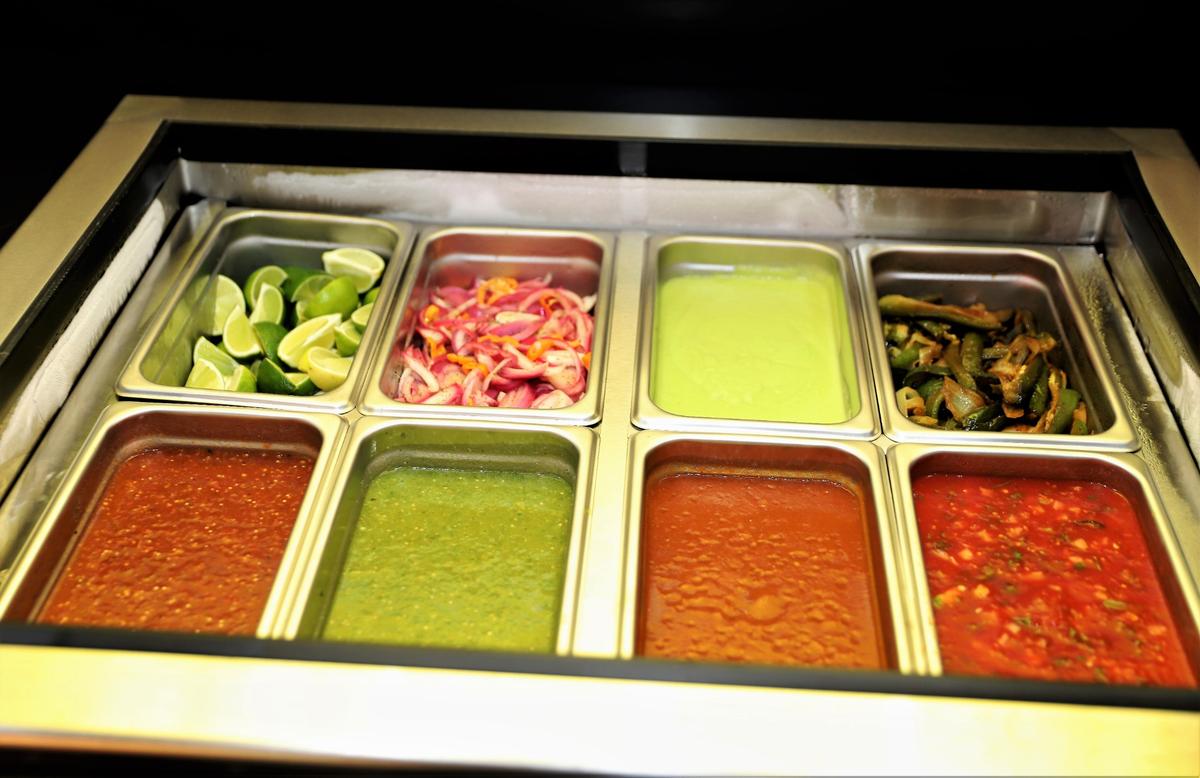 The salsa bar at Bandido Taqueria Mexicana. The new restaurant officially opens on Friday.