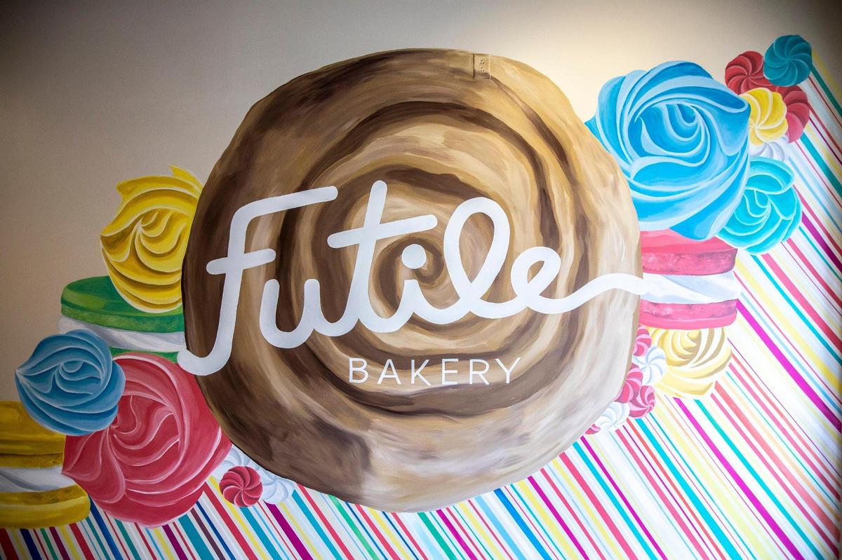 Is it a roll or a rose? It’s both on this mural inside The Futile Bakery at 399 Waller Ave., Suite 130.
