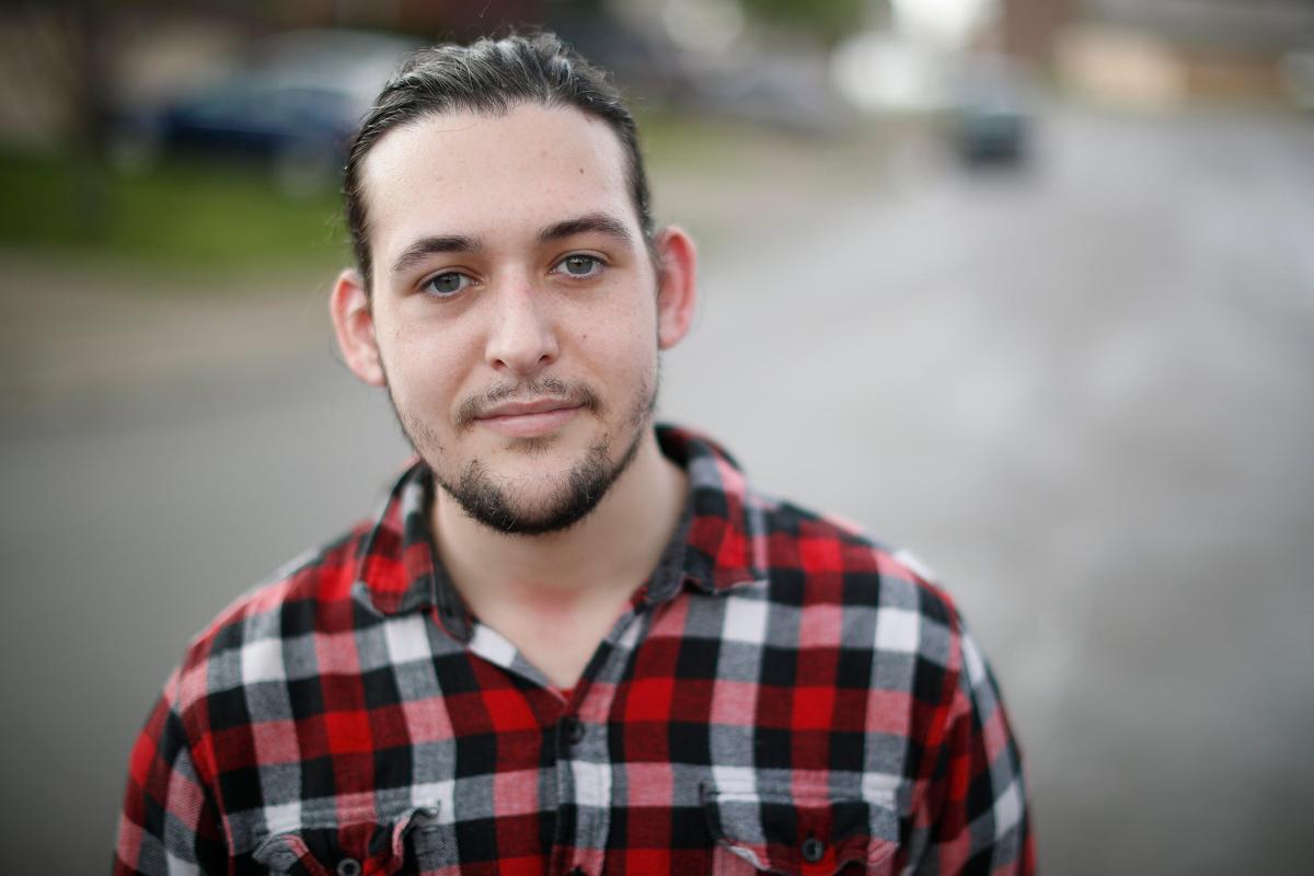 Jaden Korse, has been in recovery for three months and currently resides at a Primary Purpose residence, in Lexington, Ky., Wednesday, April 8, 2020. Primary Purpose residences are sober living homes for men.