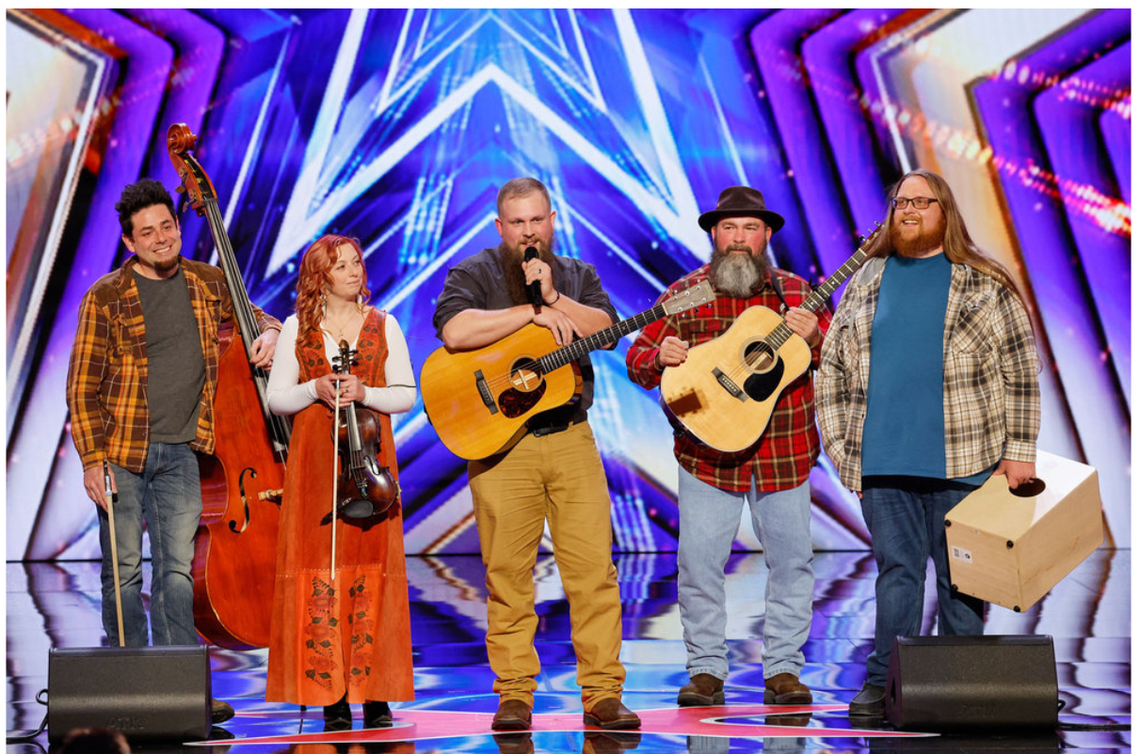 Bill Taylor, center, and The Appalachian Heatherns wowed the judges on America’s Got Talent on NBC.