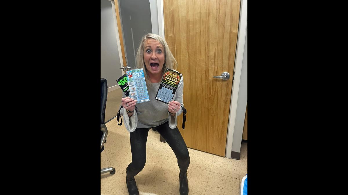 Lori Janes, of Louisville, won $175,000 from a scratch-off ticket after her $25 gift card to TJ Maxx was stolen by a co-worker during a holiday game of Dirty Santa. 
