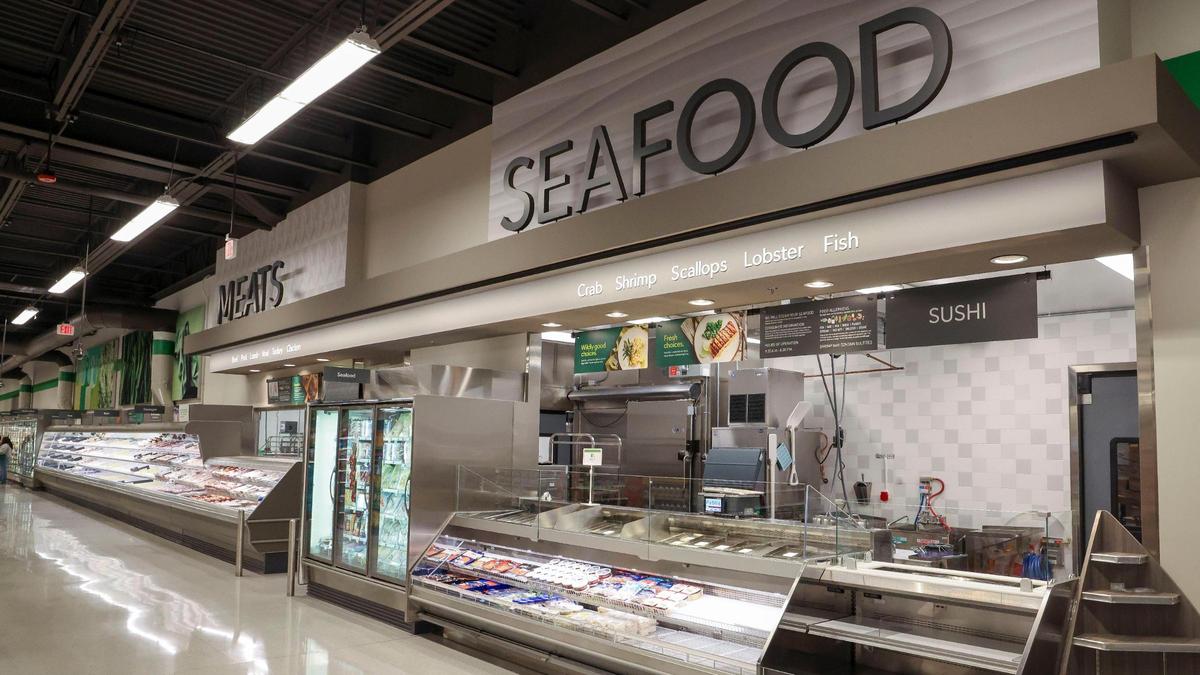 The seafood and meat department inside Publix Super Market during a sneak peek of Lexington’s first Publix grocery store, March 3, 2025 in Lexington, Ky. The new-to-Lexington supermarket, located at the intersection of Citation Boulevard and Georgetown Road, has a butcher on site and fresh seafood deliveries 6 times a week.