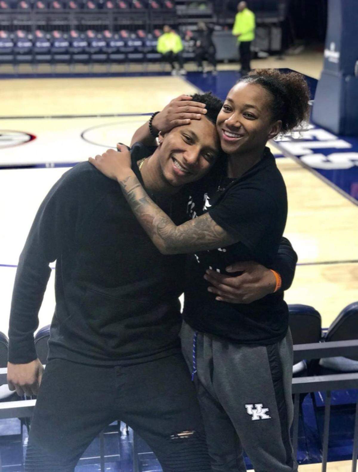 When you see Kentucky Wildcats guard Jaida Roper, right, point to the sky after making a shot, it is in honor of her older brother, John, left. John Roper, 25, died from injuries suffered in a motorcycle accident on Aug. 17, 2018.