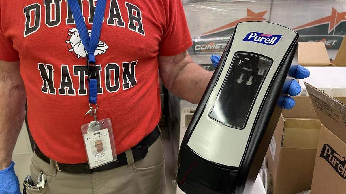 Dunbar custodians have been replacing broken and stolen soap dispensers Credit: Kate Patrick/ PLD Lamplighter