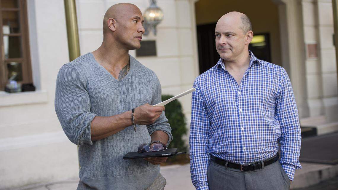 Dwayne Johnson, left, and Rob Corddry star in Ballers, a new comedy on HBO.
