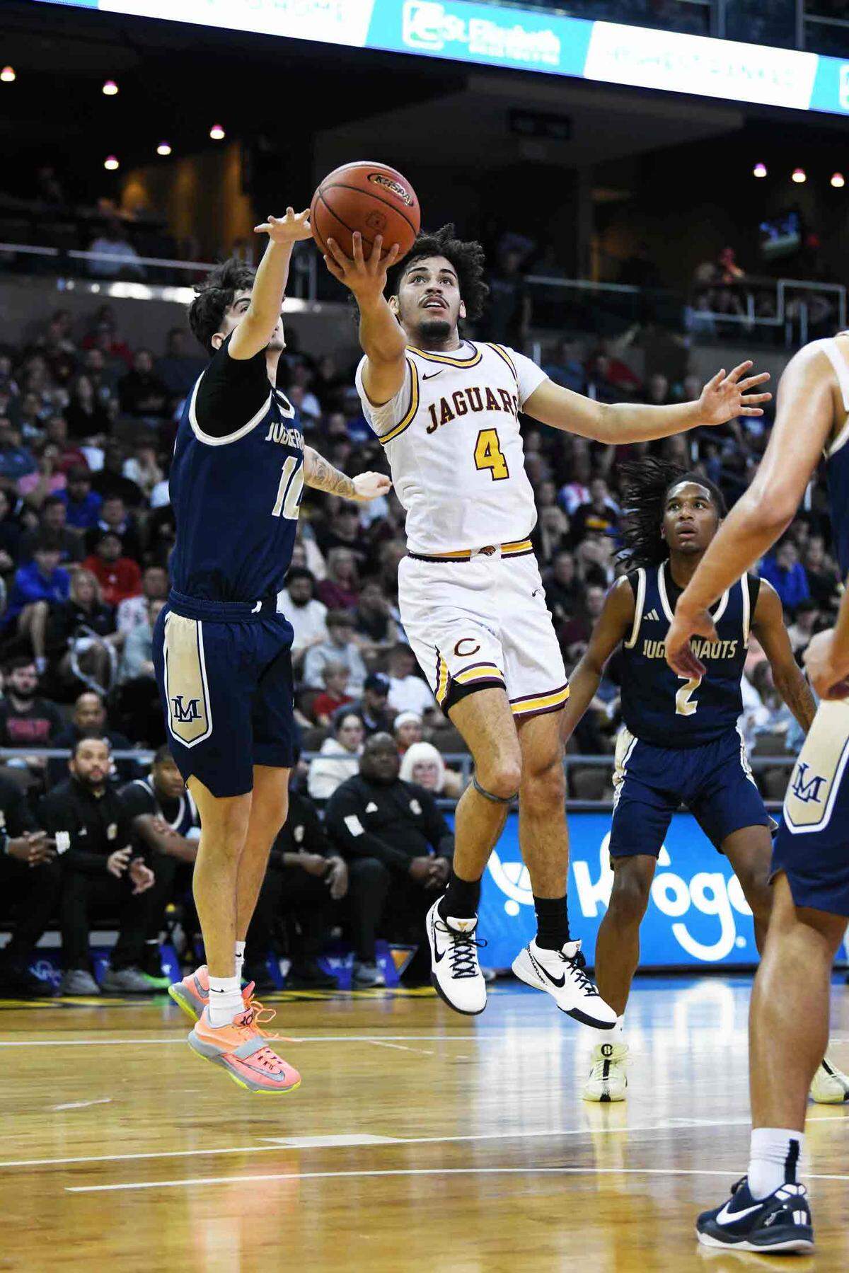 Cooper senior Chris Rodriguez drove to the basket during the Ninth Region Tournament finals last week. This week, Cooper will make its first appearance in the Boys’ Sweet 16 since 2017 and its second visit in the school’s history.