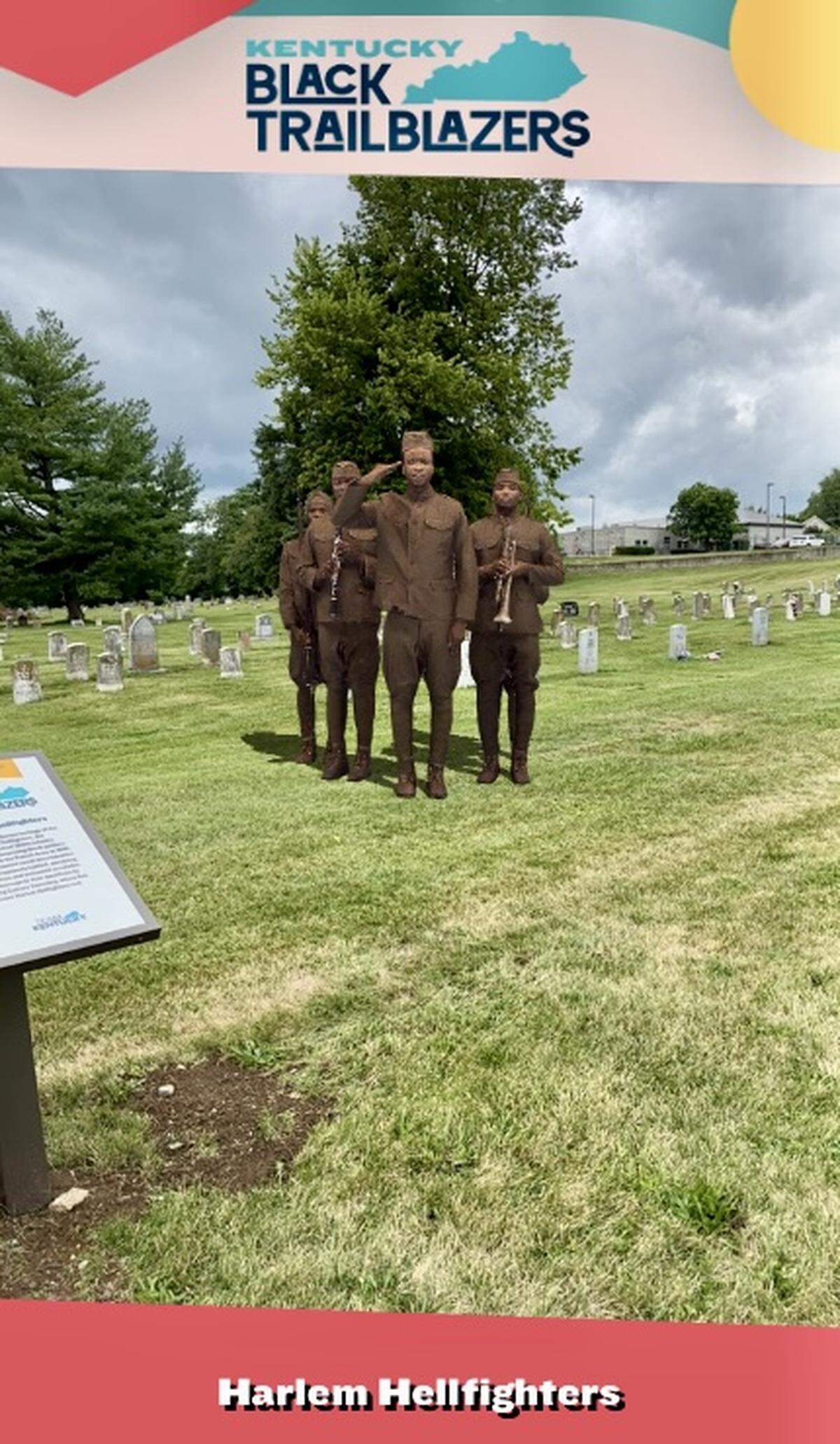 The Harlem Hellfighters as they appear in Kentucky Black Trailblazers Augmented Reality video. The new option for tourists is one of 19 in six Kentucky counties when you can scan QR codes and see a virtual 3-D history lesson come to life.