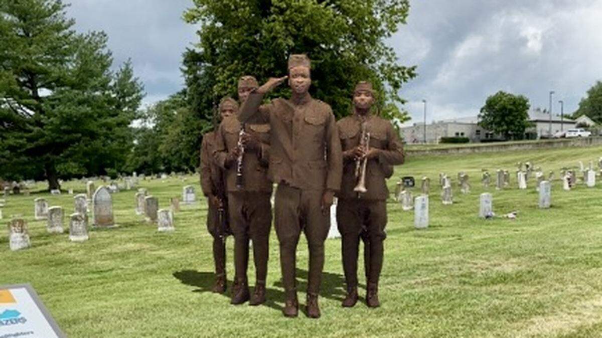 The Harlem Hellfighters as they appear in Kentucky Black Trailblazers Augmented Reality video. The new option for tourists is one of 19 in six Kentucky counties when you can scan QR codes and see a virtual 3-D history lesson come to life.