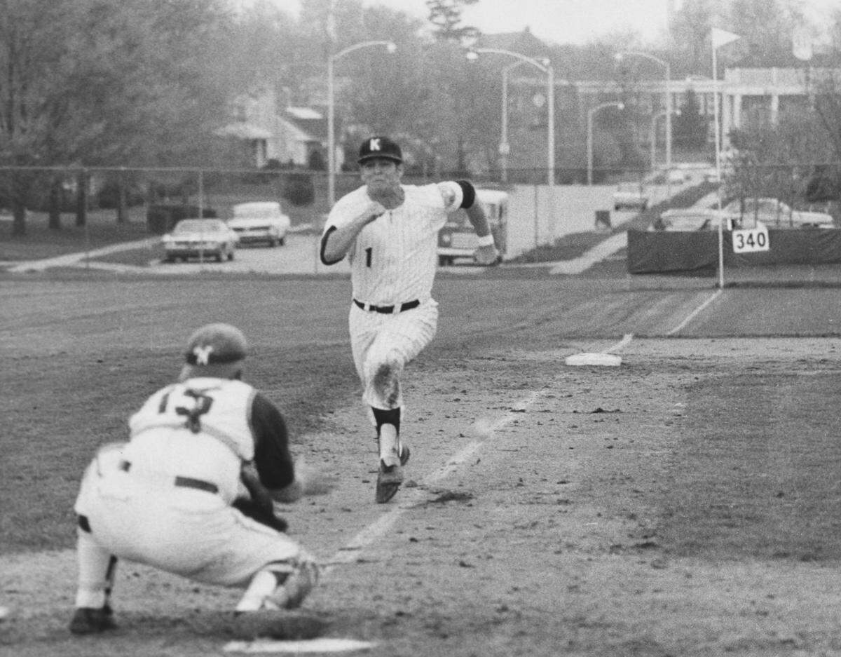 The Kentucky baseball team in action in 1969 against Vanderbilt.