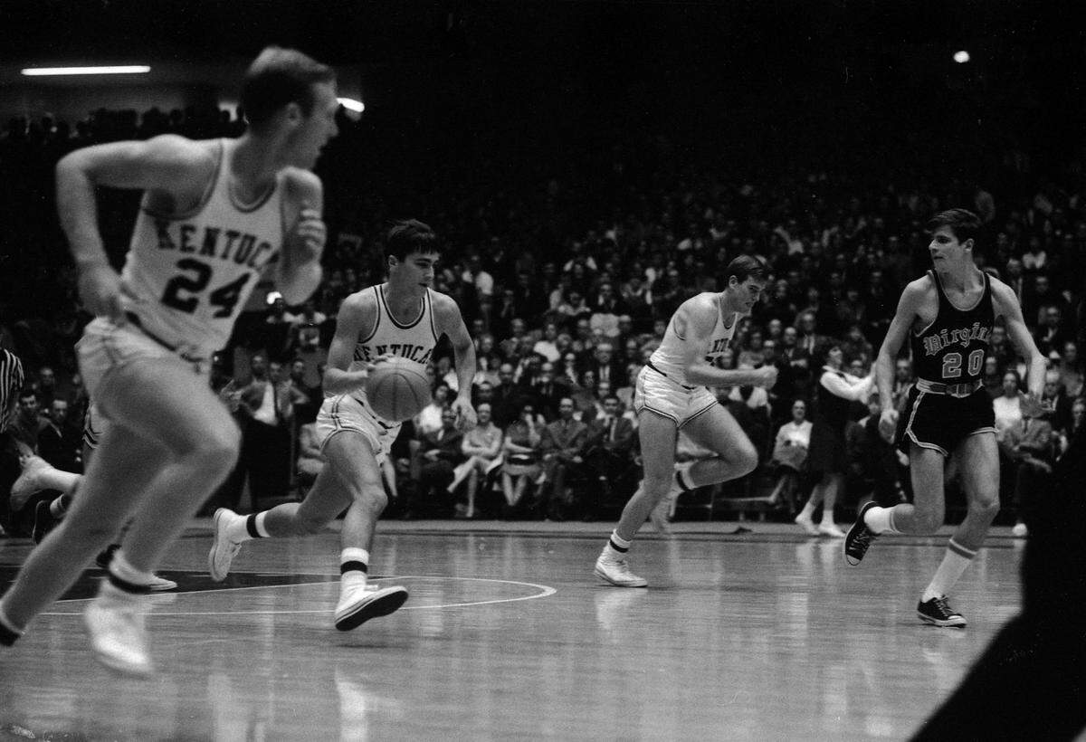 Bob Tallent (24) scored 294 points as a varsity men’s basketball player at Kentucky from 1965 through 1967. After transferring to George Washington, Tallent averaged 28.9 points a game in 1968-69.