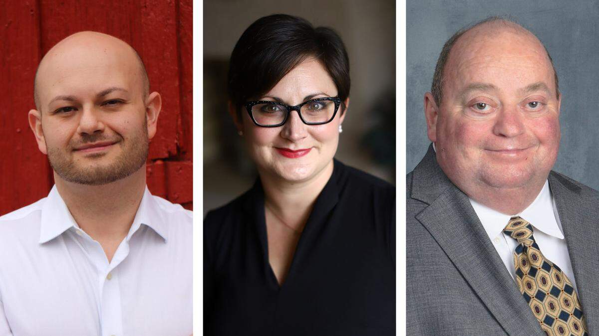 Candidates for the June 23 primary for the Lexington-Fayette Urban County Council 9th District are Colby Khoshreza, left, Whitney Elliott Baxter and Willy Fogle. Not pictured: Jacob Glancy.