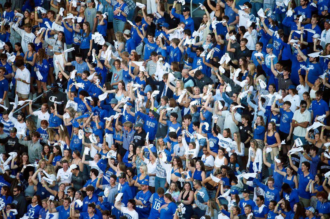 In recent seasons, the University of Kentucky student section for football games at Kroger Field has consistently brought energy and noise to backing the Wildcats.