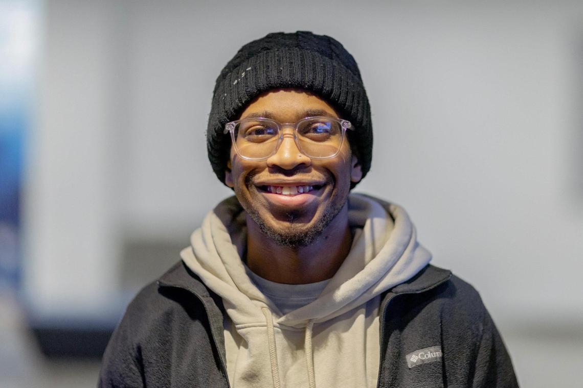 Isaiah Henderson, a senior at the University of Kentucky, is photographed at the Gatton Student Center in Lexington, Ky., on Wednesday, Feb. 14, 2024.