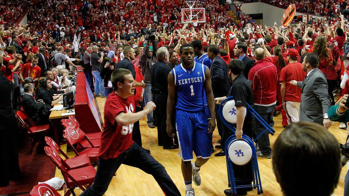 Darius Miller left the floor after Indiana beat Kentucky at the buzzer in 2011. The series was canceled when coaches couldn't agree on where to play.  