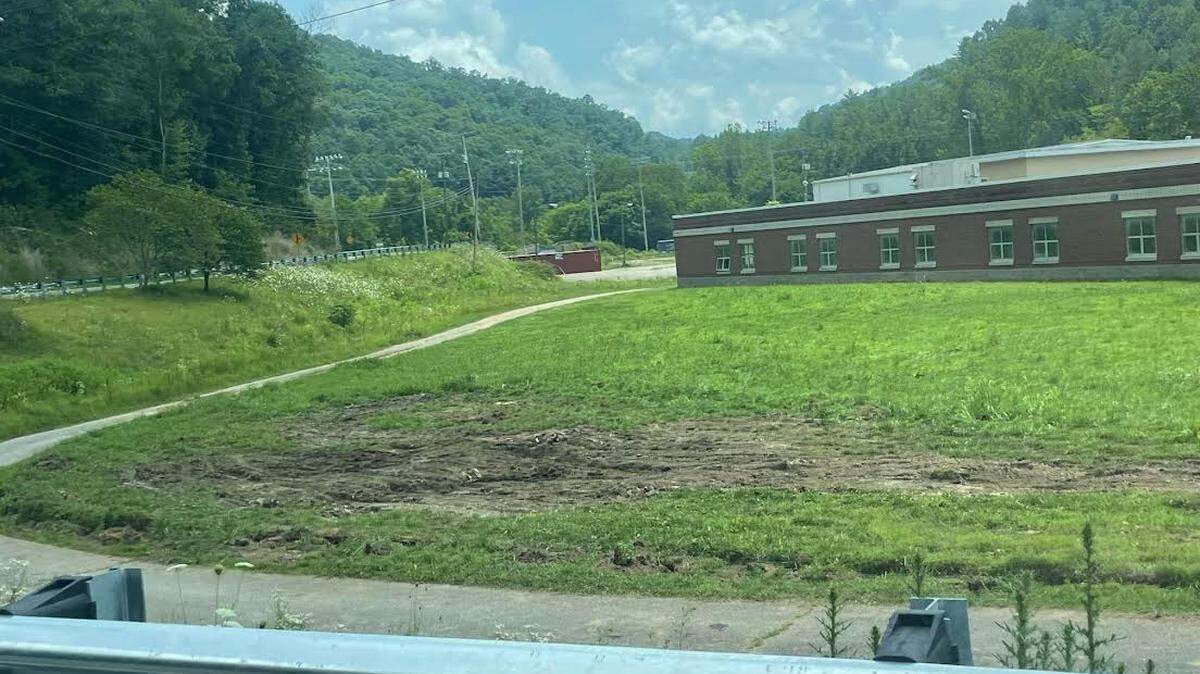 Perry County school officials provided a photo of the spot at Buckhorn Elementary School where playground equipment disappeared on July 4.