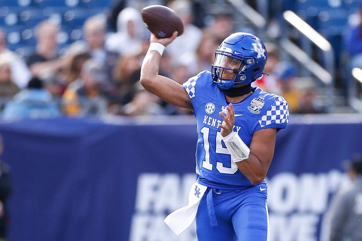 Kentucky quarterback Destin Wade made his college debut in UK’s 21-0 loss to Iowa in last season’s Music City Bowl.