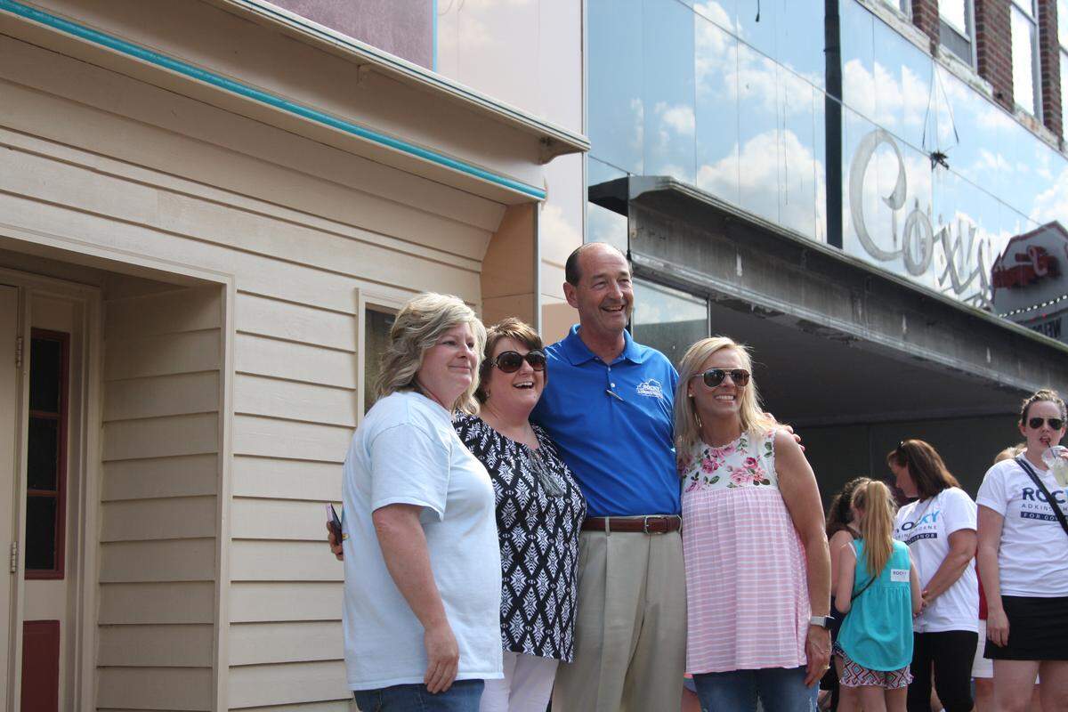 Democratic gubernatorial candidate Rocky Adkins shook hands and posed for photos with supporters in Paintsville on Saturday.