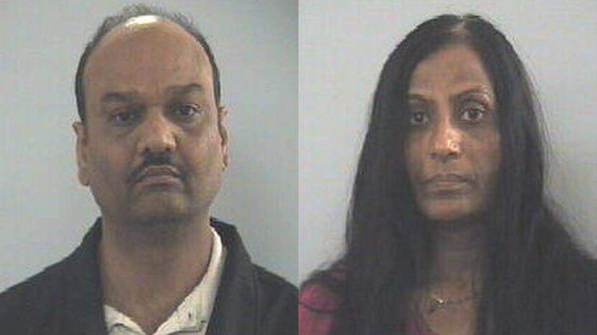 Amrutlal Patel, left, and Dakshaben Patel.