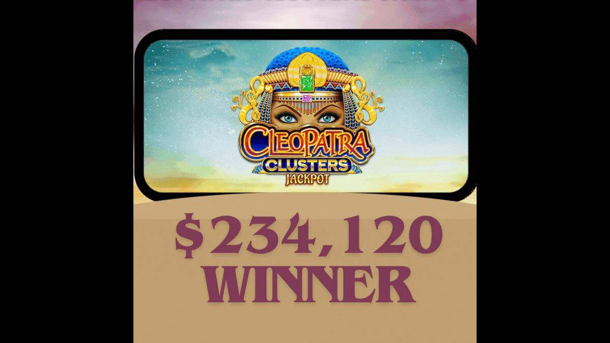 The Kentucky Lottery shared this image of a Hebron woman’s recent progressive jackpot win playing Cleopatra Clusters Jackpot, an online lottery offering.