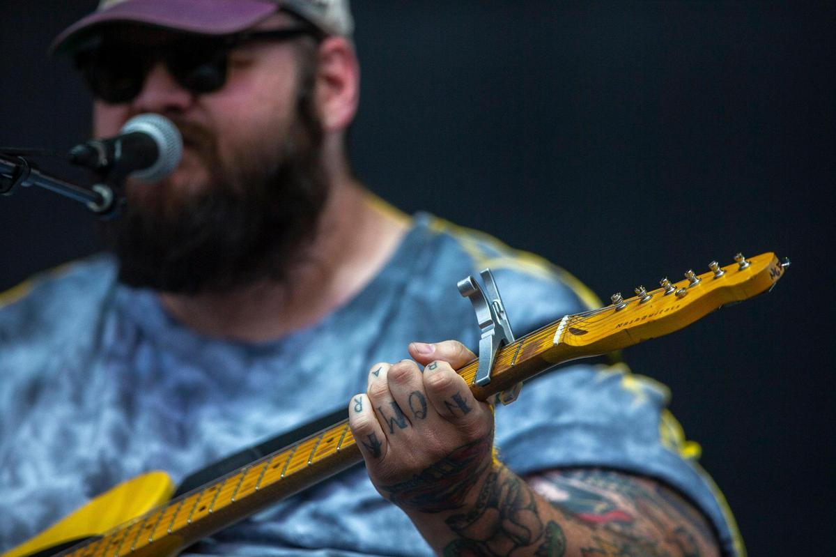 John Moreland performs at the Railbird Festival at Keeneland in Lexington, Ky., on Saturday, Aug. 28, 2021.