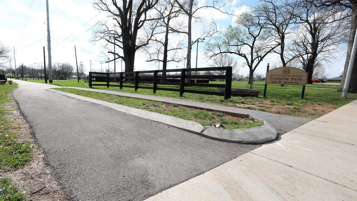 The Legacy Trail, left, runs alongside Coolavin Park at 551 W. Sixth St. in Lexington, Ky., Tuesday, April 4, 2017.