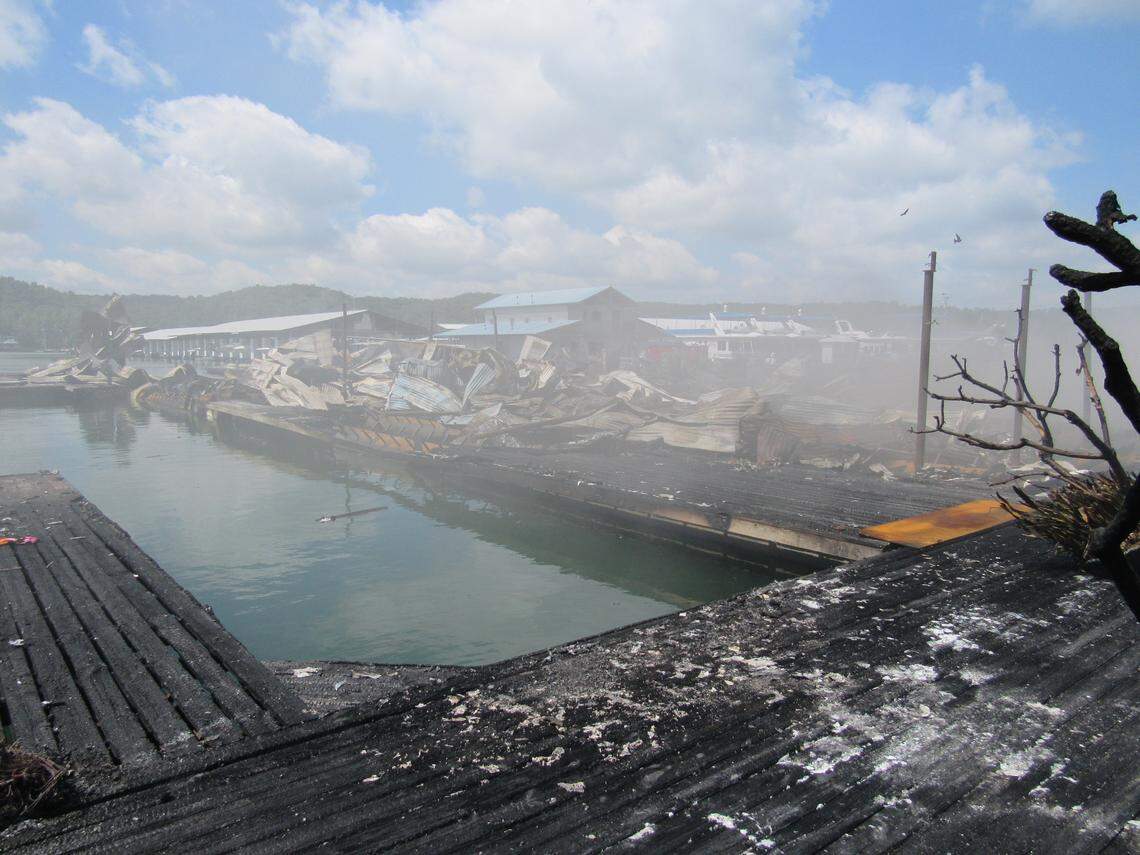 Fire caused significant damage at Conley Bottom Resort on Lake Cumberland on May 20, 2019.